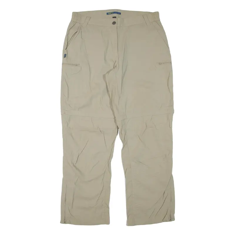 ME RU Womens Trousers Beige Regular Straight Nylon W34 L30