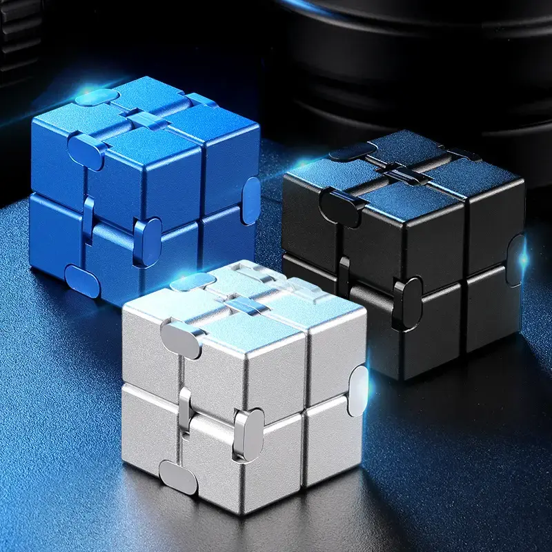 Aluminum Alloy Infinity Cube Fidget Toy - Relieve Stress and Anxiety - Compact and Durable - Great for Kids and Adults therap...