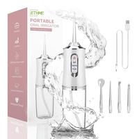 ETHME A8 Pink Rechargeable Electric Toothbrush with Dental Mini Travel Water Flosser Stronger for Teeth Cleanser Portable Cle...