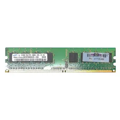 HP 377725-888 | 512MB DDR2-667MHz PC2-5300 Non-ECC Unbuffered UDIMM CL5 1Rx8 1.8V 240-Pin Memory Module