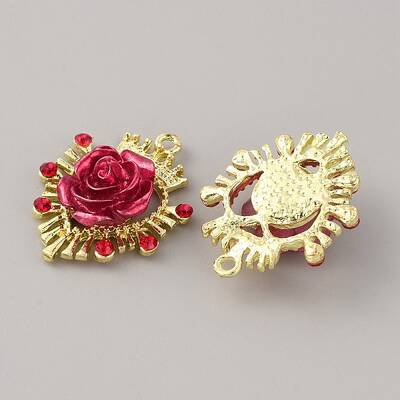 Alloy Siam Rhinestone Pendants