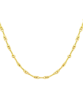 18K Gold Rope Link Chain Necklace