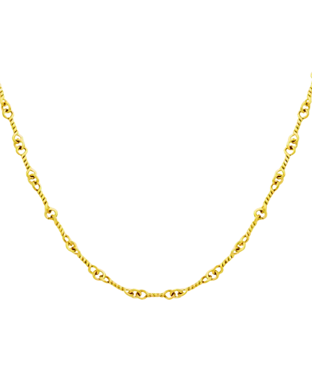 18K Gold Rope Link Chain Necklace