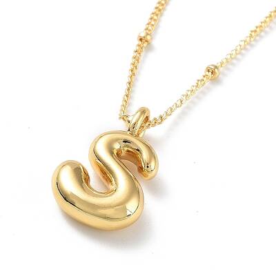 Initial Letter Brass Pendant Necklaces