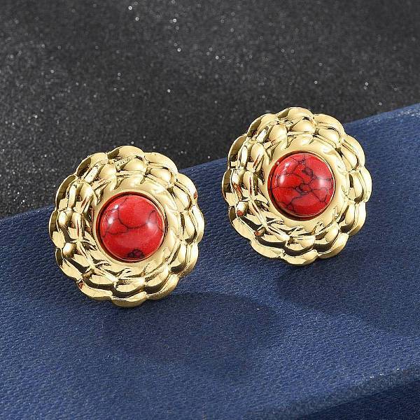 201 Stainless Steel Flat Round Stud Earrings