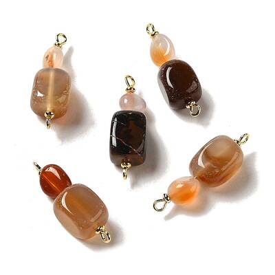 Natural Agate Connector Charms