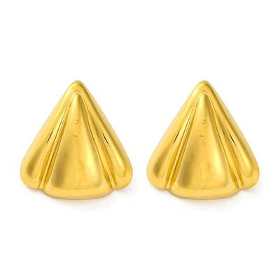 Ion Plating(IP) 304 Stainless Steel Triangle Stud Earrings