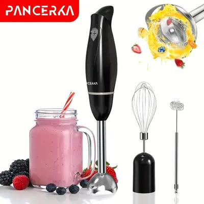 Immersion Electric Cooking Bar, 1 Set Multifunctional Hand Blender with Whisk and Milk Frother Attachment, Kitchen Gadgets fo...