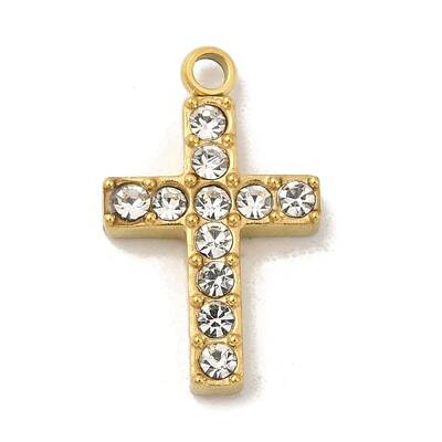 Ion Plating(IP) 304 Stainless Steel Rhinestone Pendants