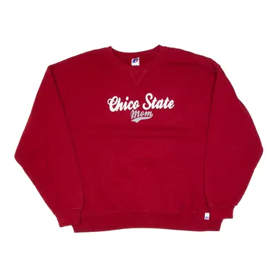 RUSSELL ATHLETIC California State University Mom USA Sweatshirt Red Womens XL