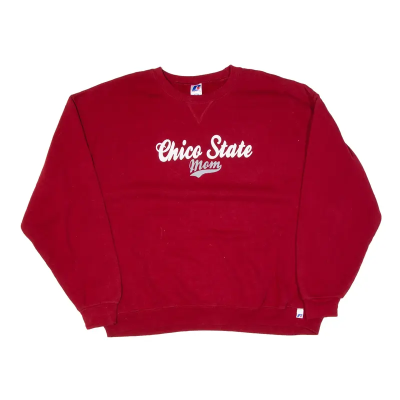 RUSSELL ATHLETIC California State University Mom USA Sweatshirt Red Womens XL