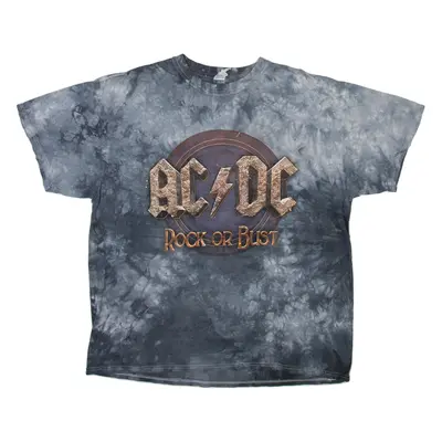GILDAN AC DC Tie-Dye Mens Band T-Shirt Blue XL