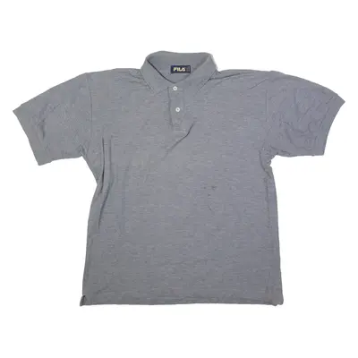 FILA Polo Shirt Grey Short Sleeve Mens M