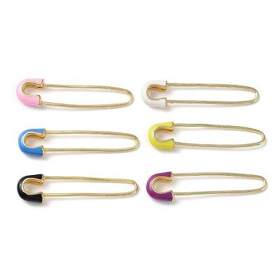 Rack Plating Real 18K Gold Plated Brass Enamel Brooch Pin Findings