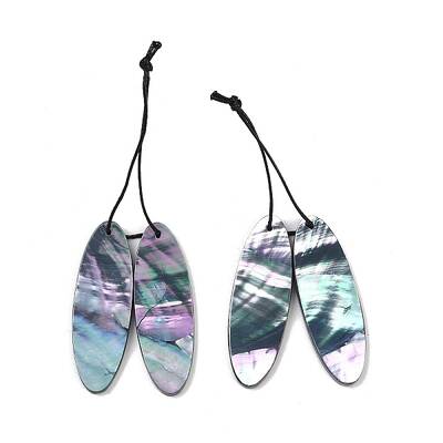 2Pcs Natural Black Lip Shell Pendants