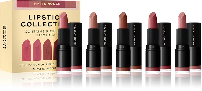Makeup Revolution Matte Nude Collection (5 pcs) - Set of five lipsticks - 3.2 g