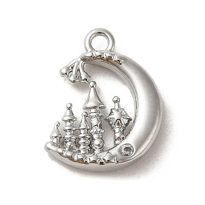 Brass Micro Pave Cubic Zirconia Charms