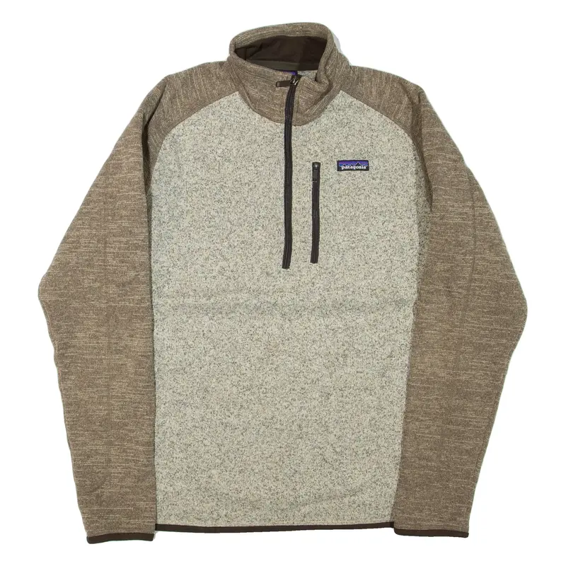 PATAGONIA Womens Fleece Brown 1/4 Zip L