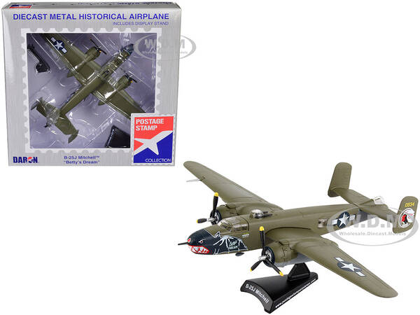 North American B-25J Mitchell Bomber Aircraft Betty's Dream United States Air Force 1/100 Diecast Model Airplane by Postage...