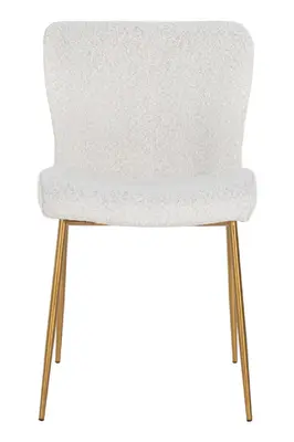 White Bouclé Contemporary Dining Chair | OROA Odessa