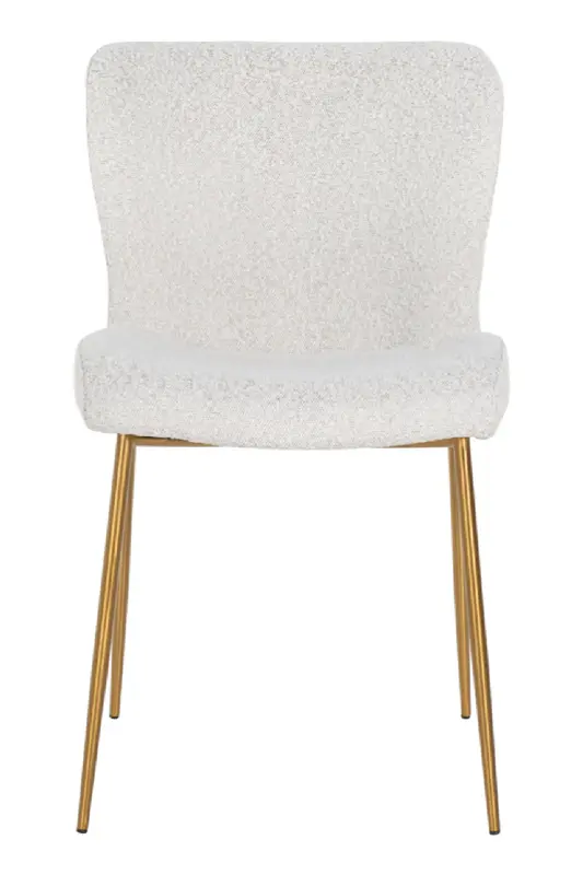 White Bouclé Contemporary Dining Chair | OROA Odessa