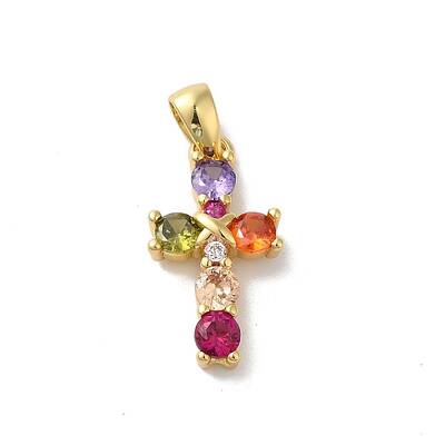 Rack Plating Brass Cubic Zirconia Pendants