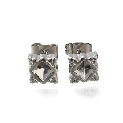 304 Stainless Steel Rhombus Stud Earrings for Women