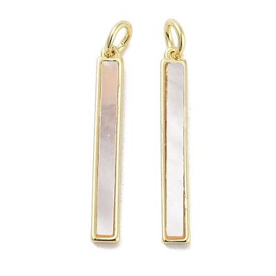 Brass Pave Natural Shell Pendants