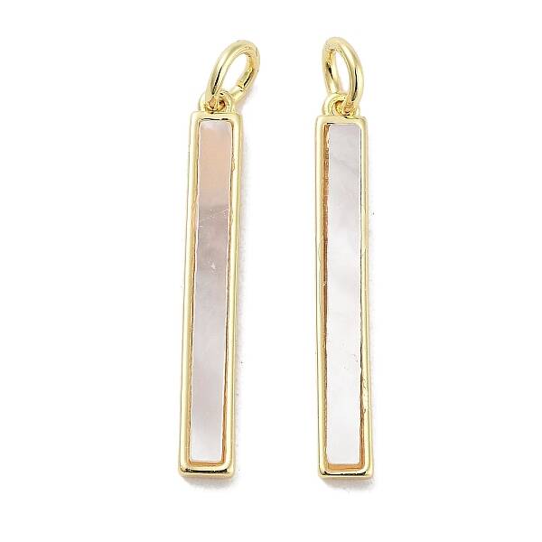 Brass Pave Natural Shell Pendants
