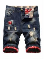 Men's Patchwork Denim Shorts, Regular Fit Casual Fashion Shorts for Summer, Men's Bottoms for Daily Wear, Casual Pocket Short...