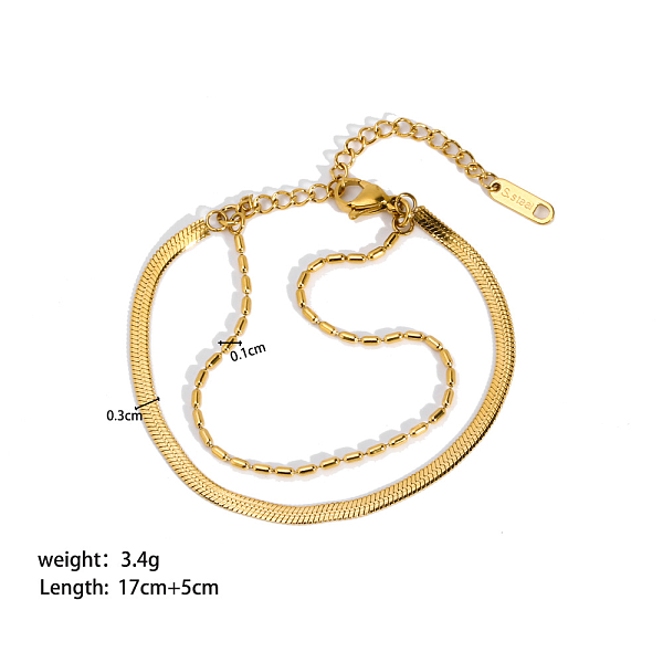 Simple Stainless Steel Chain Multi-strand Bracelets for Summer Beach