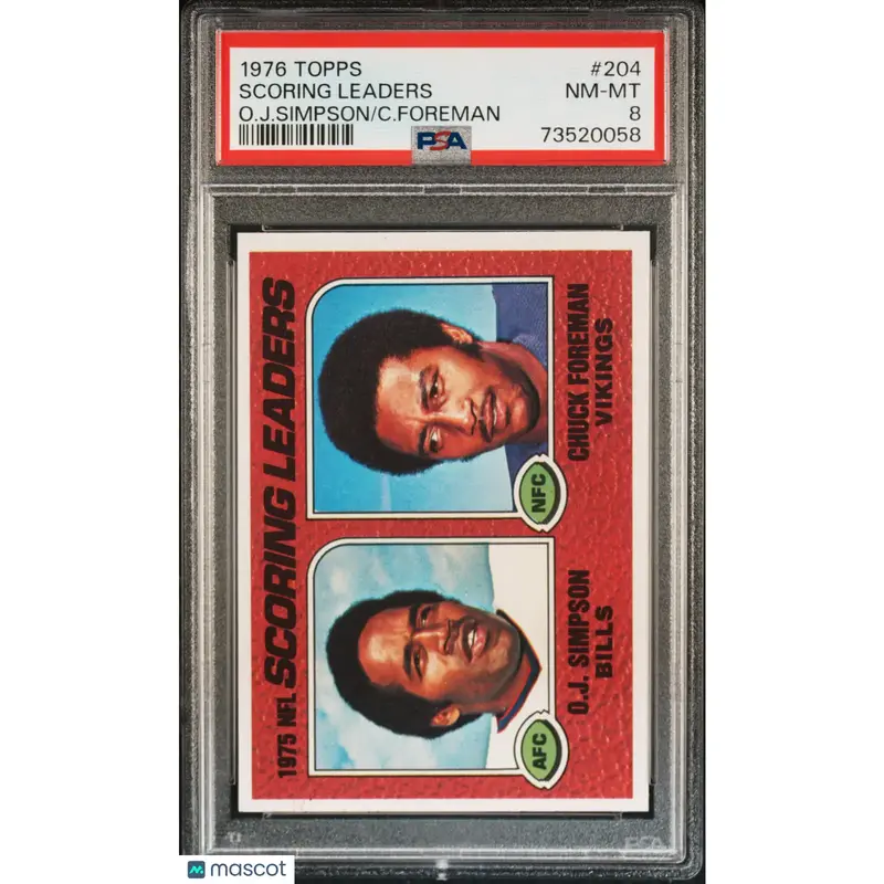 Scoring Leaders PSA 1976 Topps Football #204 8 73520058