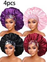 Women's Plain Color Bonnet (4pcs), Mother's Day Gift, Accessories for Vacation, Casual Fashion Ditsy Floral Print Wide Band ...