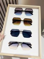 Men's Geometric Frame Glasses, Trendy Casual Rimless Glasses for Everyday Use, Fashion Accessories for Outdoor Activities