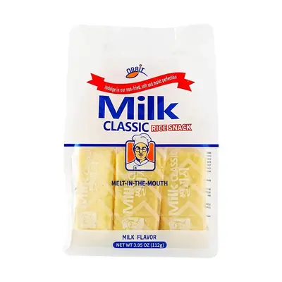 ORBIT Milk Classic Rice Crackers 3.95 oz Korean Snack Rich Milky Flavor Delicious & Crispy Protein Treat Melt-in-the-Mouth Ri...