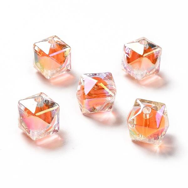 Two Tone UV Plating Rainbow Iridescent Acrylic Beads