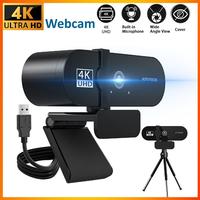 Ultra HD Webcam with Built-in Microphone & Rotatable Tripod, 1 Set 2K/4K Video & Wide-angle Camera, Plug & Play Webcam for De...