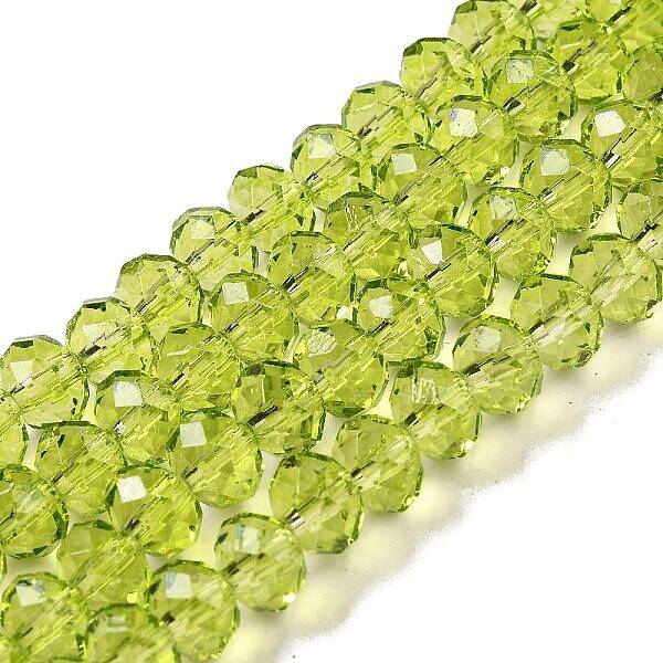 Transparent Baking Paint Glass Beads Strands