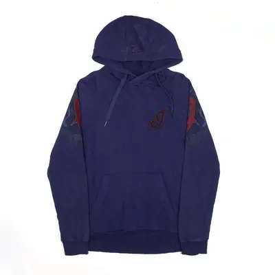 MLB Cleveland Indians Baseball Hoodie Blue Pullover USA Mens S