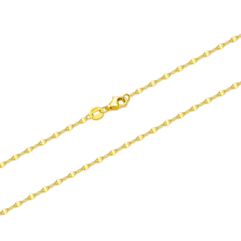 14K Gold 1.7mm Lip Chain Necklace