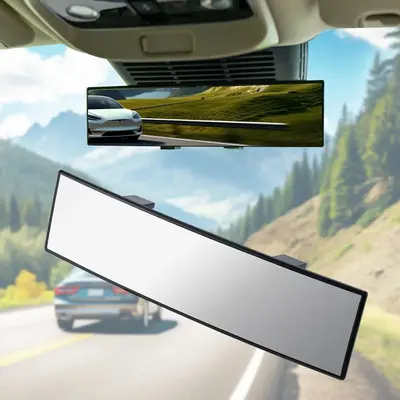 11.81 Inch Panoramic Convex real view Mirror, Interior Clip-on Wide Angle to Reduce Blind Spot Effectively for Car SUV Trucks...