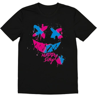 Comfortable Fit Men's Crew Neck T-Shirt Cool Graffiti 'Happy Day'Tee with Slight Stretch, Casual Short Sleeves for Summer and...