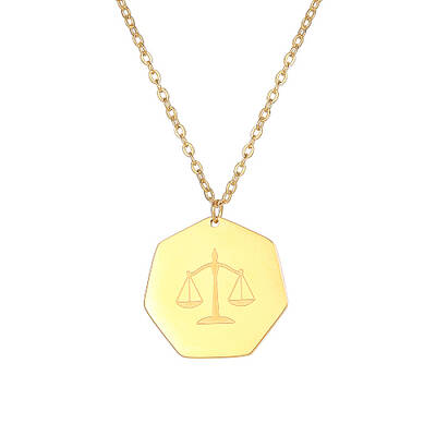 Constellation Libra Stainless Steel Pendant Necklaces for Women