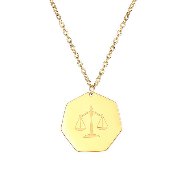 Constellation Libra Stainless Steel Pendant Necklaces for Women