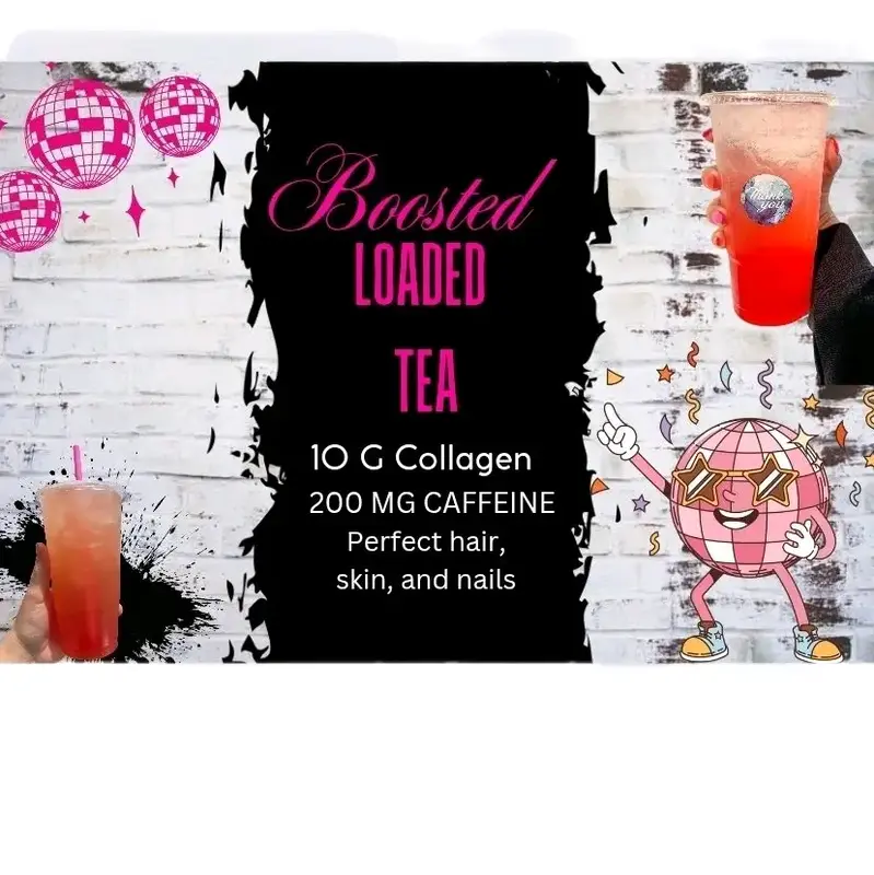 Boosted Loaded Tea. Our original loaded tea with boosted with collagen and Energy. SIGN ME UP!!! 10 G added protein. On the g...