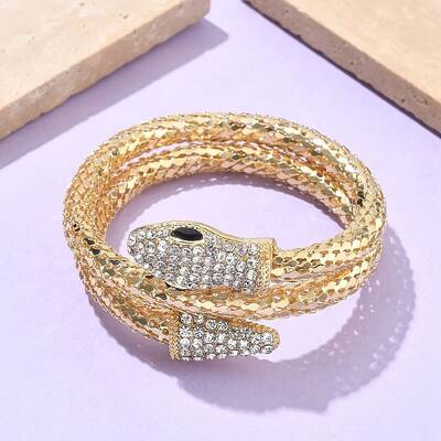 Snake Alloy Rhinestone Bangles for Women