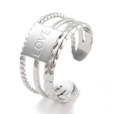 Non-Tarnish 304 Stainless Steel Open Cuff Rings