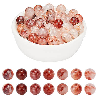 Natural Hematoid Quartz Round Beads Strands