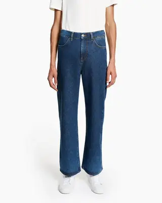 Pangaia everybody wide leg mid wash | Hem length: Gold | Waist rise: Mid | Thread color: Regular