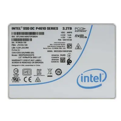SSDPE2KE032T8 Intel DC P4610 3.2TB Triple-Level Cell PCI Express 3.1 x4 NVMe U.2 2.5-Inch Solid State Drive